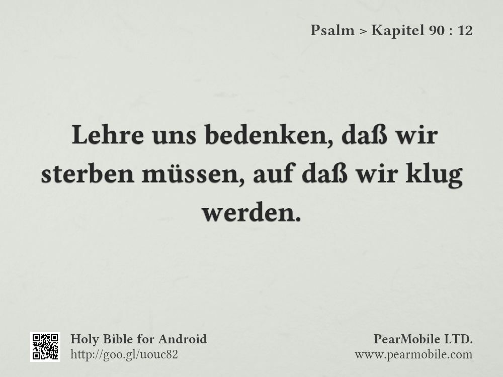 Psalm, Kapitel 90:12